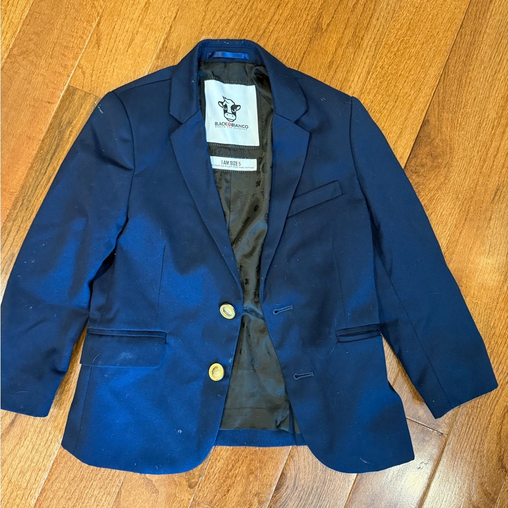 Navy Blue Blazer with Gold Buttons